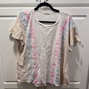 t.la Tie-Dye Women's Top - Pink and Blue Sz L